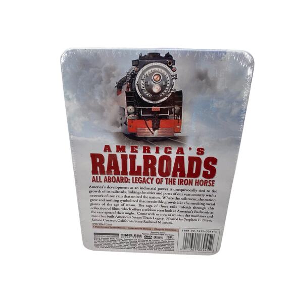 America's Railroads 2 DVD Embossed Tin- All Aboard: Legacy of the Iron Horse - Picture 2 of 4